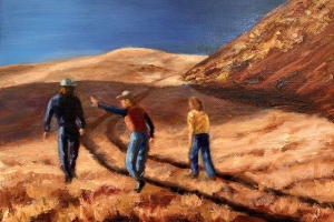 A Hike with Friends, 9x12” oil