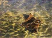 Black Beach's Stingray, 9" x 12", oil