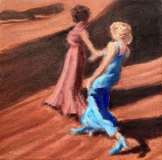 Woman in Blue, 6" x 8", oil