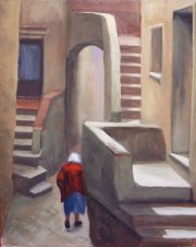 A Street in Giglio, 8" x 10", oil
