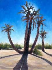 Borrego Date Palms, 9" x 12", oil