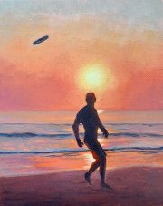 Disk at Dusk, 8” x 10”, oil