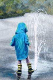 Waterplay, 6" x 8", oil