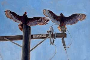 High Voltage, 12" x 16", oil